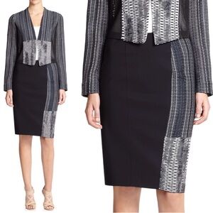 Elie Tahari 268 Kim Navy Panel Pencil Skirt​​​​​ size 4